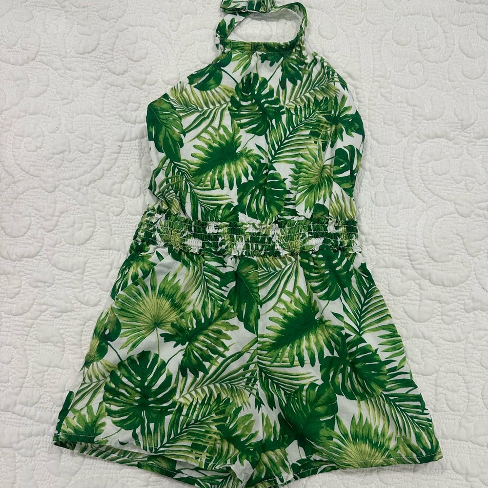 palm tree romper, backless